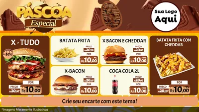 Modelo de TV para TV Horizontal com o tema Páscoa Especial para Hamburgueria