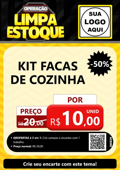 Modelo de Cartaz para Cartaz A4 Vertical com o tema Operação Limpa Estoque para Utilidades Domésticas