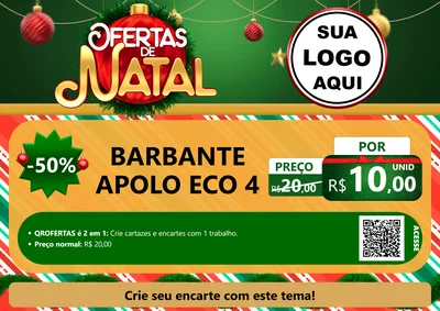 Modelo de Cartaz para Cartaz A4 Horizontal com o tema Ofertas de Natal para Armarinho e Aviamentos