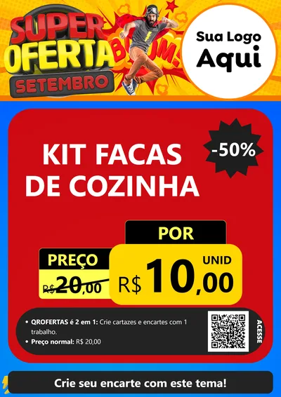 Modelo de Cartaz para Cartaz A4 Vertical com o tema Super Oferta Setembro para Utilidades Domésticas