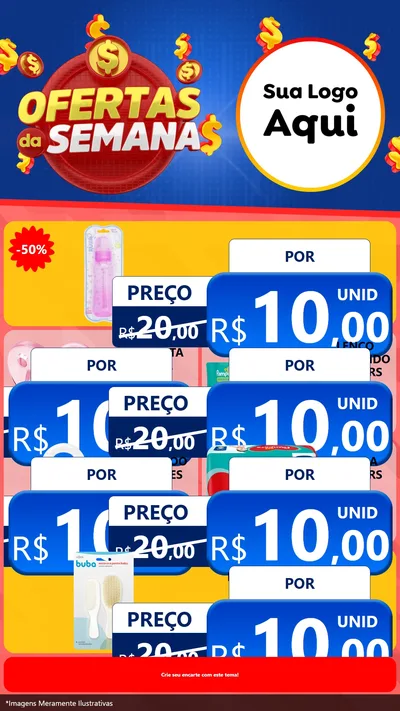 Modelo de TV para TV Vertical com o tema Ofertas Da Semana para Bebês