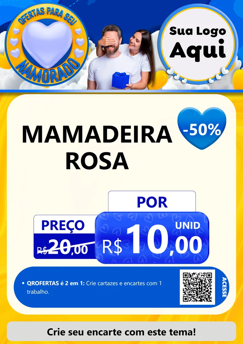 Modelo de Cartaz para Cartaz A4 Vertical com o tema Ofertas Para Seu Namorado para Bebês