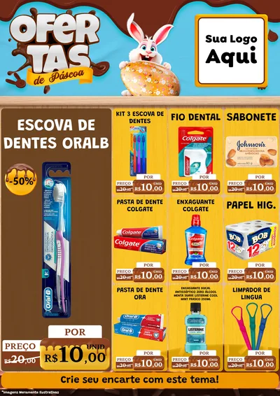 Modelo de Encarte para Encarte A4 Vertical com o tema Ofertas de Páscoa para Higiene Pessoal
