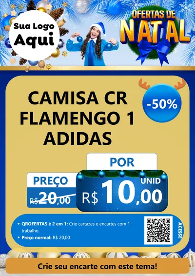Modelo de Cartaz para Cartaz A4 Vertical com o tema Ofertas de Natal para Roupas e acessórios