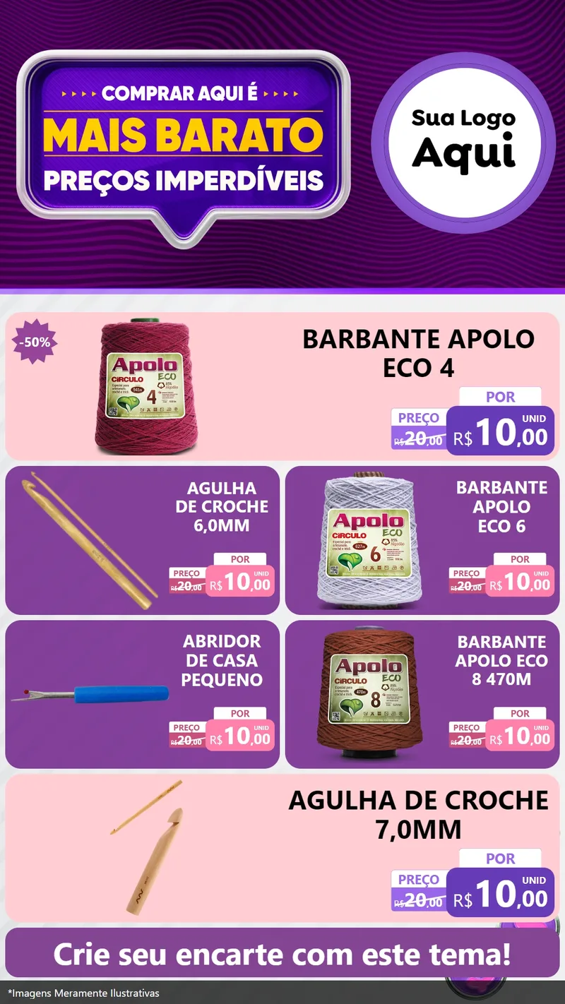 Modelo de TV para TV Vertical com o tema Mais Barato para Armarinho e Aviamentos