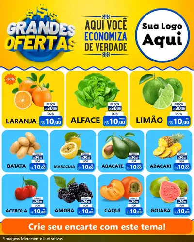 Modelo de Rede Social para Feed Instagram com o tema Grandes Ofertas para Hortifrúti