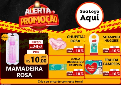 Modelo de Encarte para Encarte A4 Horizontal com o tema Alerta de Promoção para Bebês