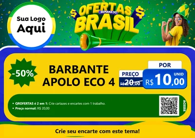 Modelo de Cartaz para Cartaz A4 Horizontal com o tema Ofertas Semana do Brasil para Armarinho e Aviamentos