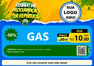 Modelo de Cartaz para Cartaz A4 Horizontal com o tema Feriado da Proclamação da República para Água e gás
