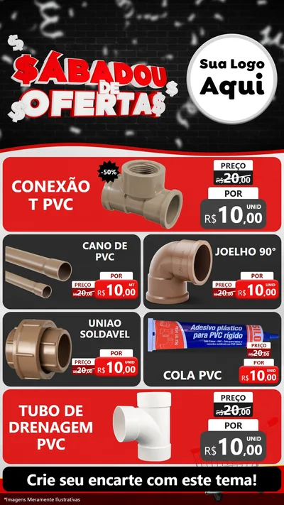 Modelo de TV para TV Vertical com o tema Sabadou de Ofertas para Tubos e conexões