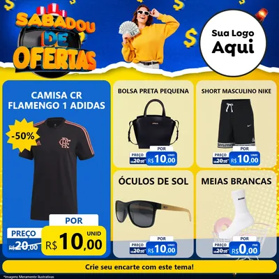 Modelo de Rede Social para Feed Facebook com o tema Sabadou de Ofertas para Roupas e acessórios
