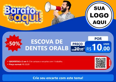 Modelo de Cartaz para Cartaz A4 Horizontal com o tema Barato é aqui para Higiene Pessoal
