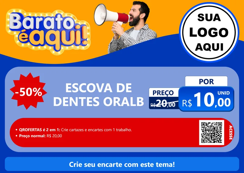 Modelo de Cartaz para Cartaz A4 Horizontal com o tema Barato é aqui para Higiene Pessoal