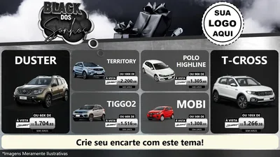 Modelo de TV para TV Horizontal com o tema Black dos Sonhos para Concessionaria de Carros