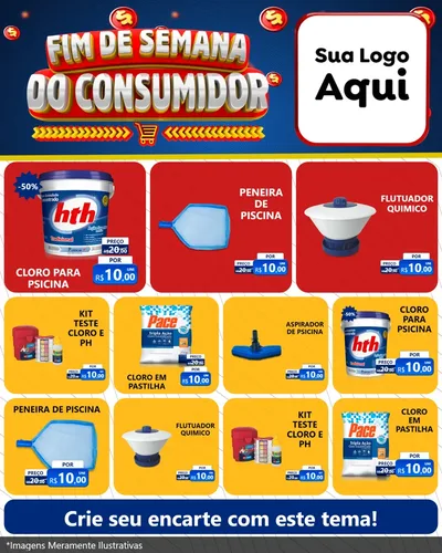 Modelo de Rede Social para Feed Instagram com o tema Fim de Semana do Consumidor para Produtos para Piscina