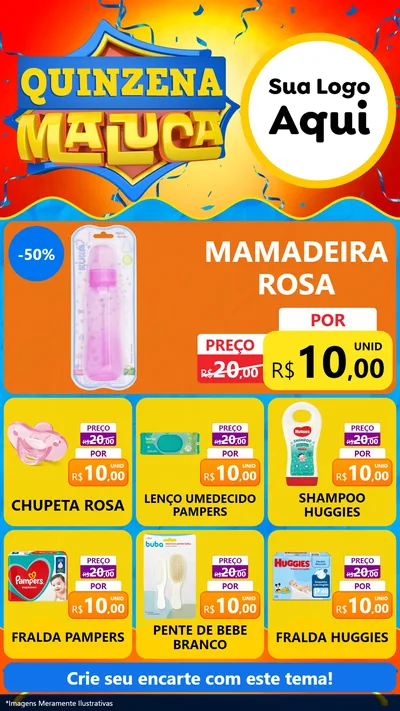 Modelo de Rede Social para Stories com o tema Quinzena Maluca para Bebês