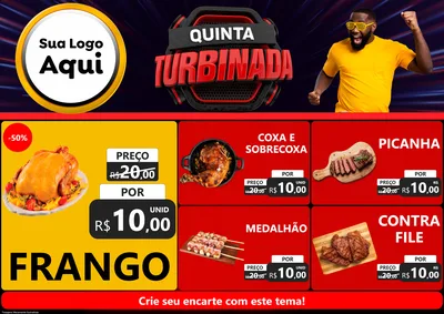 Modelo de Encarte para Encarte A4 Horizontal com o tema Quinta Turbinada para Assados