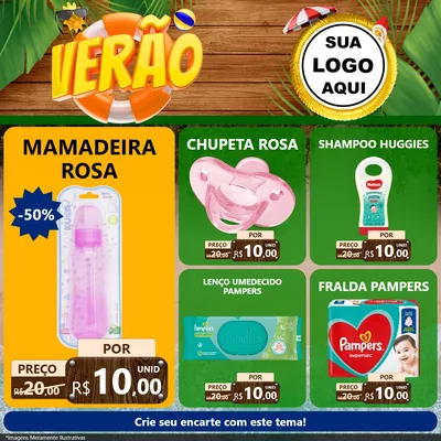 Modelo de Rede Social para Feed Facebook com o tema Verão para Bebês