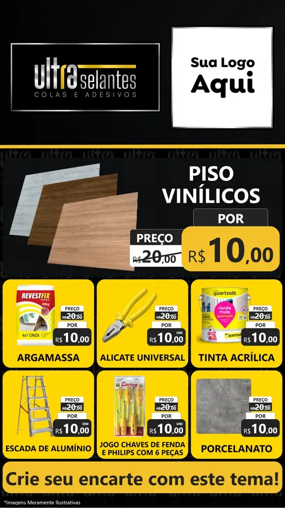 Modelo de Rede Social para Stories com o tema Ultra selantes para Material para Construção