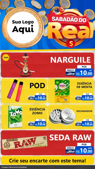 Modelo de TV para TV Vertical com o tema Sabadão do Real para Tabacaria