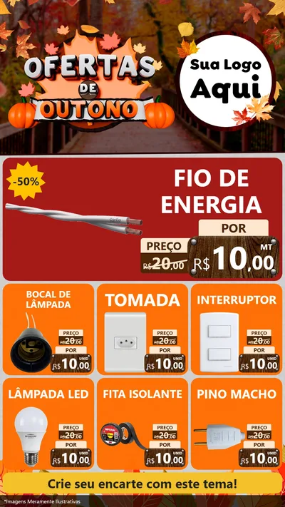 Modelo de Rede Social para Stories com o tema Ofertas de Outono para Materiais Elétricos