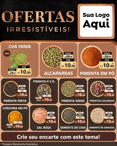 Modelo de Rede Social para Feed Instagram com o tema Ofertas Irresistíveis! para Produtos Naturais