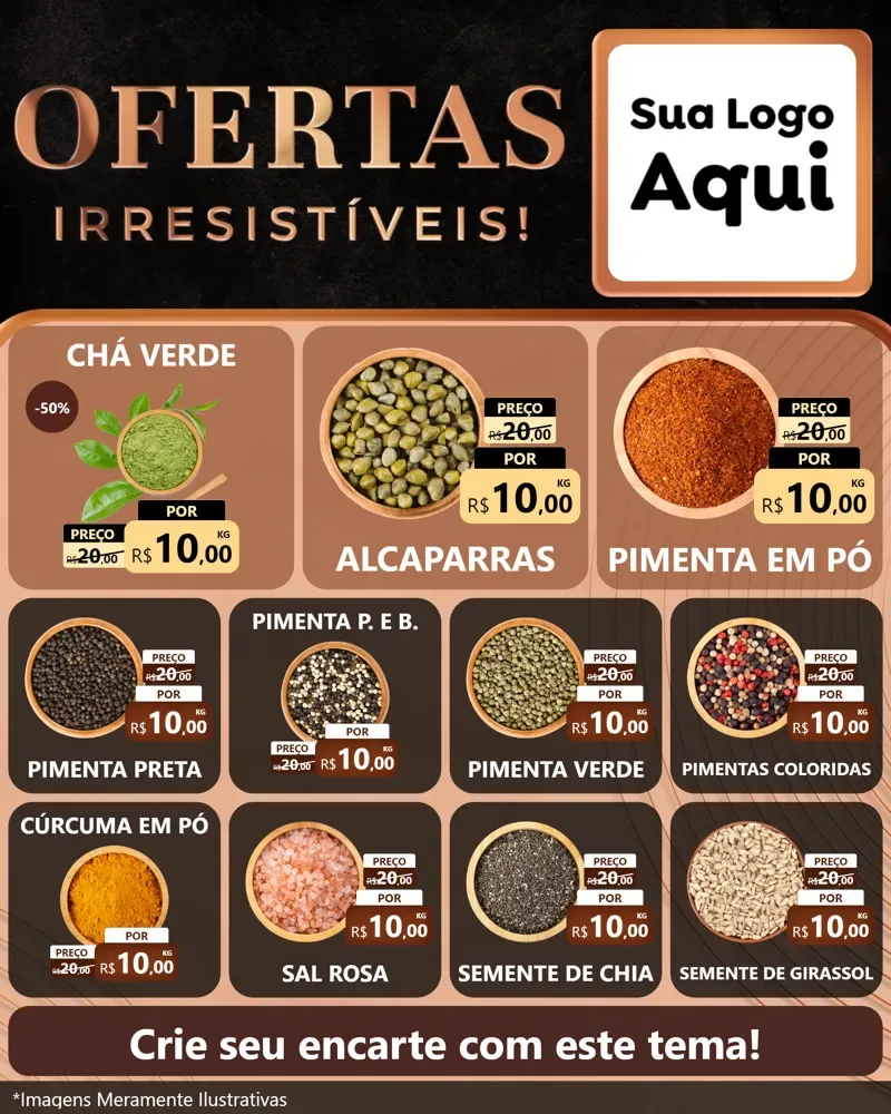 Modelo de Rede Social para Feed Instagram com o tema Ofertas Irresistíveis! para Produtos Naturais