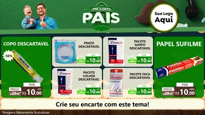 Modelo de TV para TV Horizontal com o tema Mês dos Pais para Embalagens