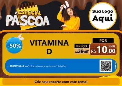 Modelo de Cartaz para Cartaz A4 Horizontal com o tema Especial Páscoa para Farmácia