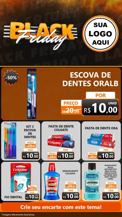 Modelo de Rede Social para Stories com o tema Black Friday para Higiene Pessoal