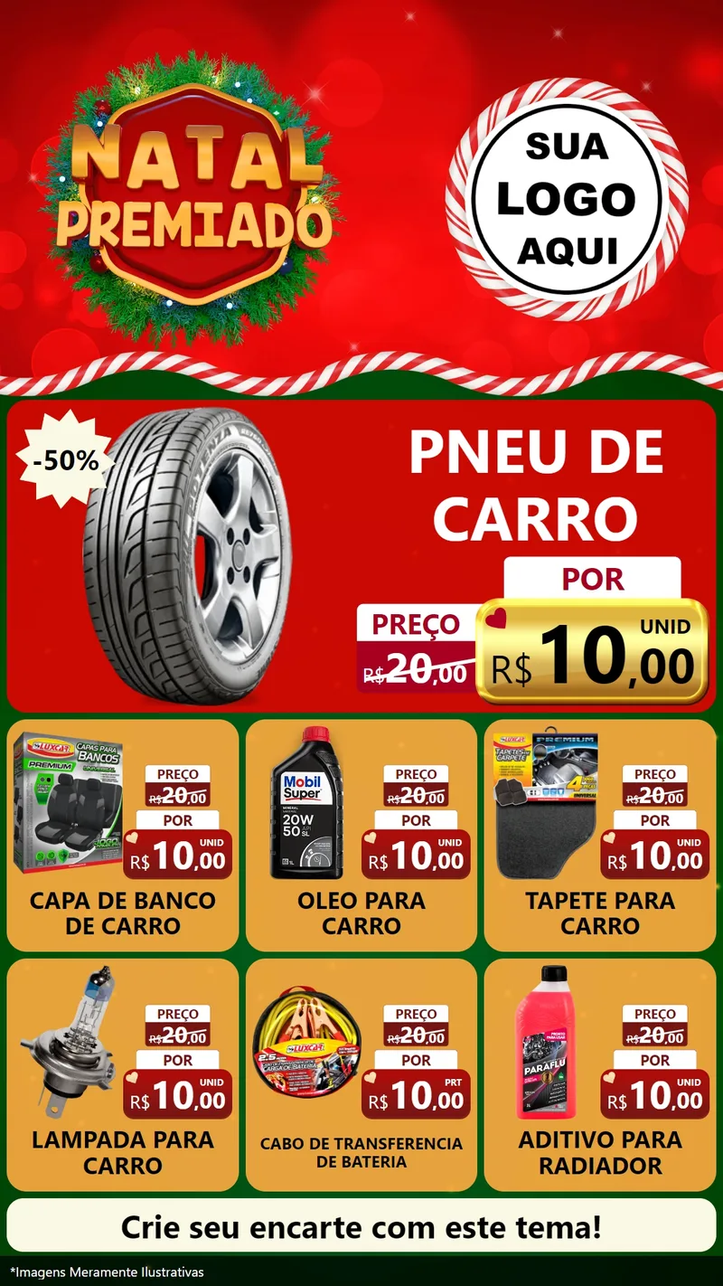 Modelo de Rede Social para Stories com o tema Natal Premiado para Auto peças