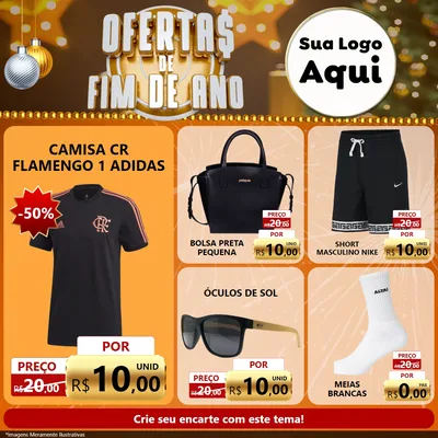Modelo de Rede Social para Feed Facebook com o tema Ofertas de Fim de Ano para Roupas e acessórios