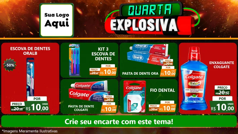 Modelo de TV para TV Horizontal com o tema Quarta Explosiva para Higiene Pessoal
