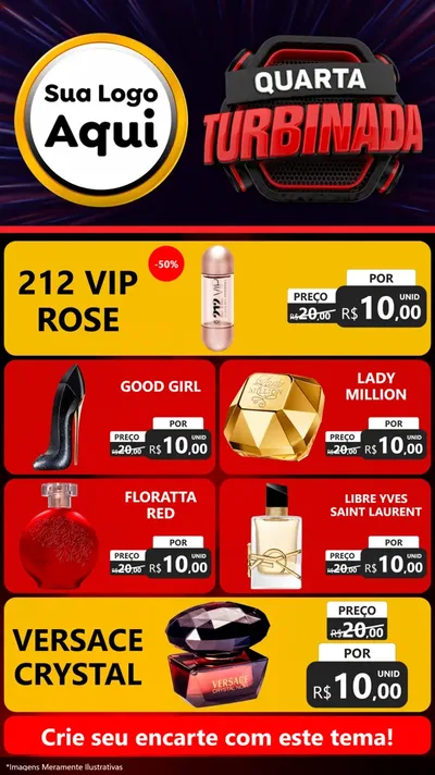 Modelo de TV para TV Vertical com o tema Quarta Turbinada para Perfumes
