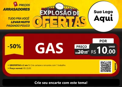 Modelo de Cartaz para Cartaz A4 Horizontal com o tema Explosão de Ofertas para Água e gás