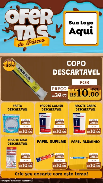 Modelo de Rede Social para Stories com o tema Ofertas de Páscoa para Embalagens