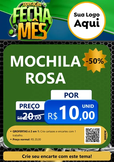 Modelo de Cartaz para Cartaz A4 Vertical com o tema Operação Fecha Mês para Papelaria