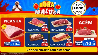 Modelo de TV para TV Horizontal com o tema Hora Maluca para Açougue