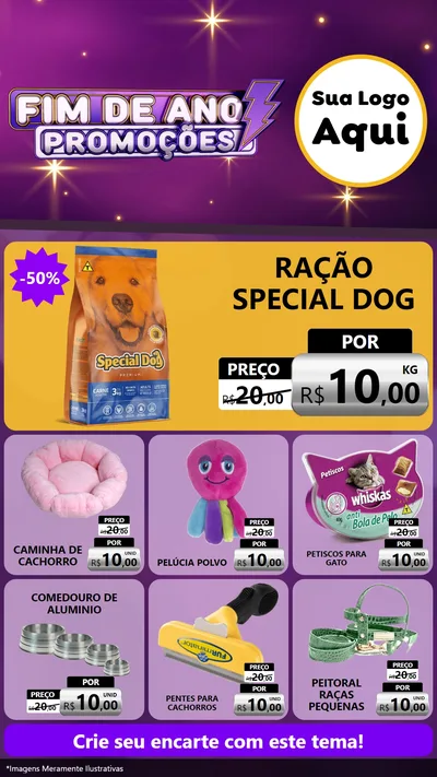 Modelo de Rede Social para Stories com o tema Fim de Ano Promoções para Pet Shop