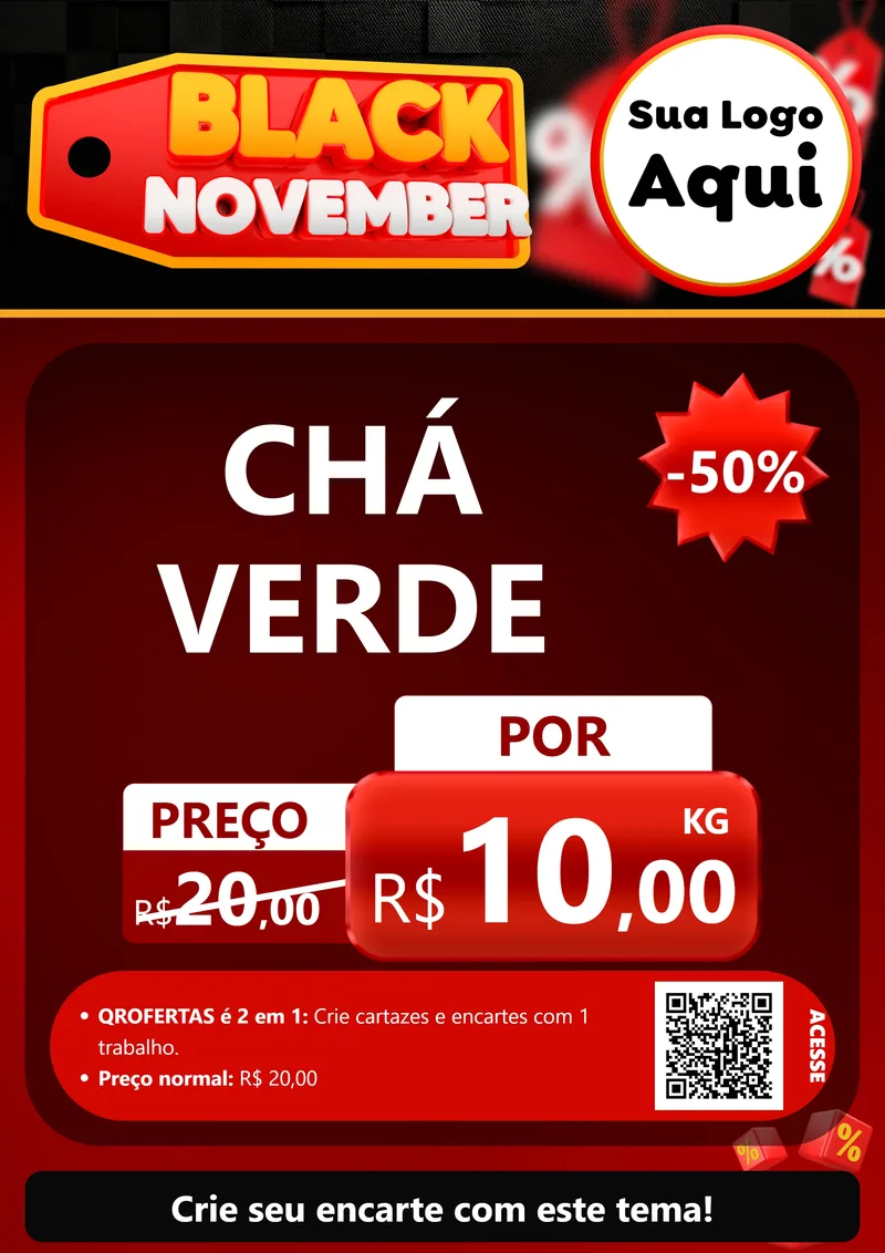 Modelo de Cartaz para Cartaz A4 Vertical com o tema Black November para Produtos Naturais