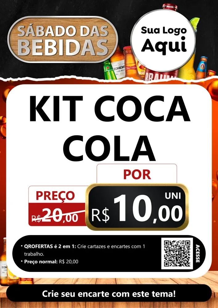 Modelo de Cartaz para Cartaz A4 Vertical com o tema Sábado das Bebidas para Distribuidora de bebidas