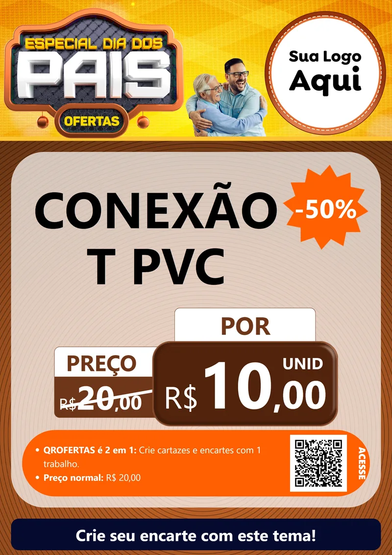 Modelo de Cartaz para Cartaz A4 Vertical com o tema Especial Dia dos Pais para Tubos e conexões
