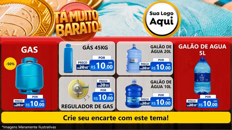 Modelo de TV para TV Horizontal com o tema Está Muito Barato para Água e gás