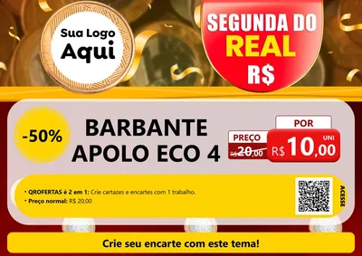 Modelo de Cartaz para Cartaz A4 Horizontal com o tema Segunda do Real para Armarinho e Aviamentos