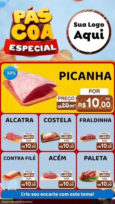Modelo de Rede Social para Stories com o tema Páscoa Especial para Açougue