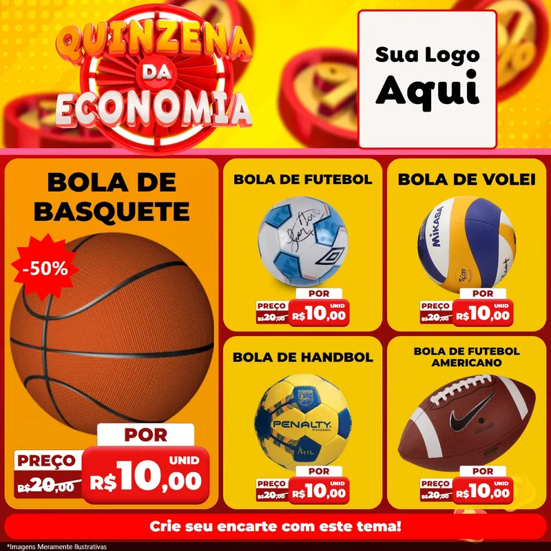 Modelo de Rede Social para Feed Facebook com o tema Quinzena Da Economia para Artigos Esportivos