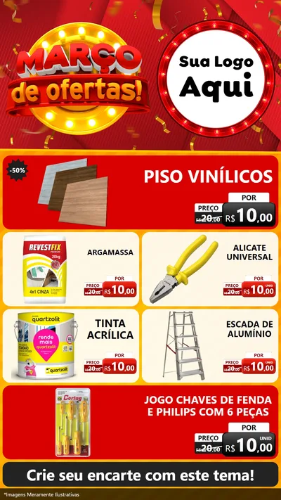 Modelo de TV para TV Vertical com o tema Março de Ofertas! para Material para Construção