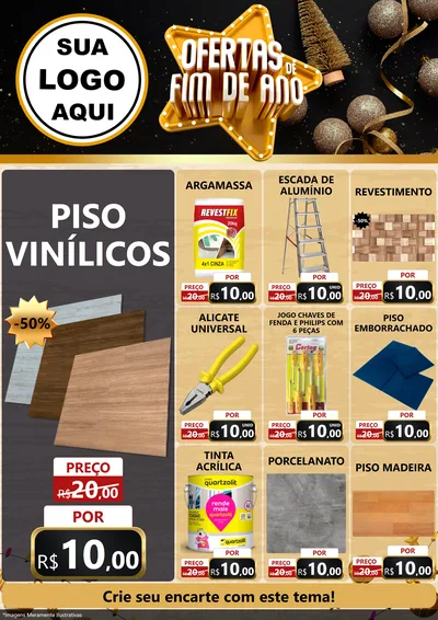 Modelo de Encarte para Encarte A4 Vertical com o tema Ofertas de Fim de Ano para Material para Construção