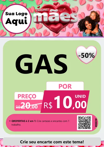 Modelo de Cartaz para Cartaz A4 Vertical com o tema Dia das Mães para Água e gás