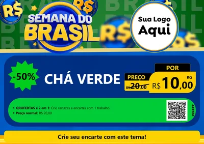 Modelo de Cartaz para Cartaz A4 Horizontal com o tema Semana Do Brasil para Produtos Naturais